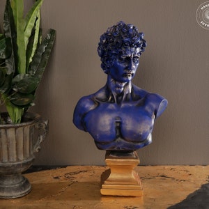 Michelangelo David Bust 17&quot;, Greek God Sculpture , Hellenic ,Roman Statue, Art