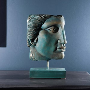 Buste d&#39;homme abstrait 12.2&quot;, Sculpture de statue de visage, décor de masque, Art