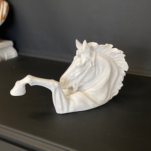 Horse Head Wall Hangings Statue 18.1&quot; , Animal Bust, Artistic Work, Room Design Accessories, Colt Decor, Filly,table top sculpture