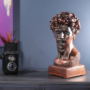 Michelangelo David Bust 13.4&quot;, Greek God Sculpture , Hellenic Statue, Roman, Art, Decor