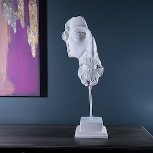 Weiße Zeusbüste Skulptur 20,4&quot;, Statue, Kunstdekor, griechische Mythologie, Gott des Donners, Wohnaccessoires, Olymp
