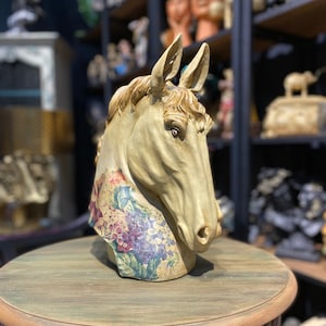 HORSE HEAD STATUE 12.6&quot;, Animal Bust, Artistic Work, Room Design Accessories, Decor Sculpture, Colt, Filly, Art