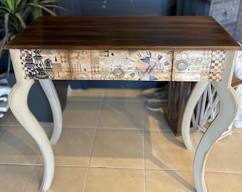 Console table with drawers 34.6",Commode, For Entryway, Behind sofa, Vintage style tumbled pattern table