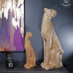 XL  Panther Sculpture 27.1&quot; , L Animal Statue, Art, Design Accessories, Farmhouse Decor, Cougar
