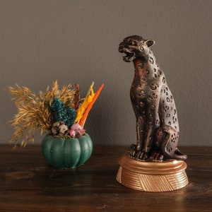 PANTHER SCULPTURE 7.8&quot;, Animal Statue, Art, Decor ,Cougar