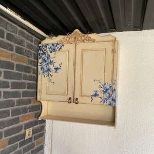 Bovenkast met deuren 31.8 &quot;, keukenopslag, koffiekophouder, kruidenrek, vintage stijl plank, boerderij decor, opknoping meubels
