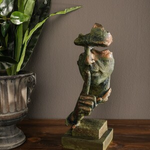 GREEN MAN STATUE 14.5 », Sculpture silence, Art, Accessoires pour la maison, Décor abstrait créatif, Masque