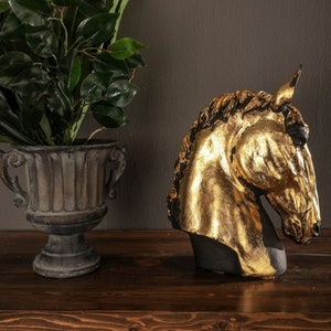 HORSE HEAD STATUE 12.6&quot;, Animal Bust, Artistic Work, Room Design Accessories, Decor Sculpture, Colt, Filly, Art