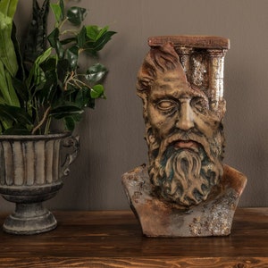ZEUS BUST STATUE 15.8&quot;, Art ,Decor Sculpture, Greek Mythology ,God of Thunder, Home Accessories,  Olympus