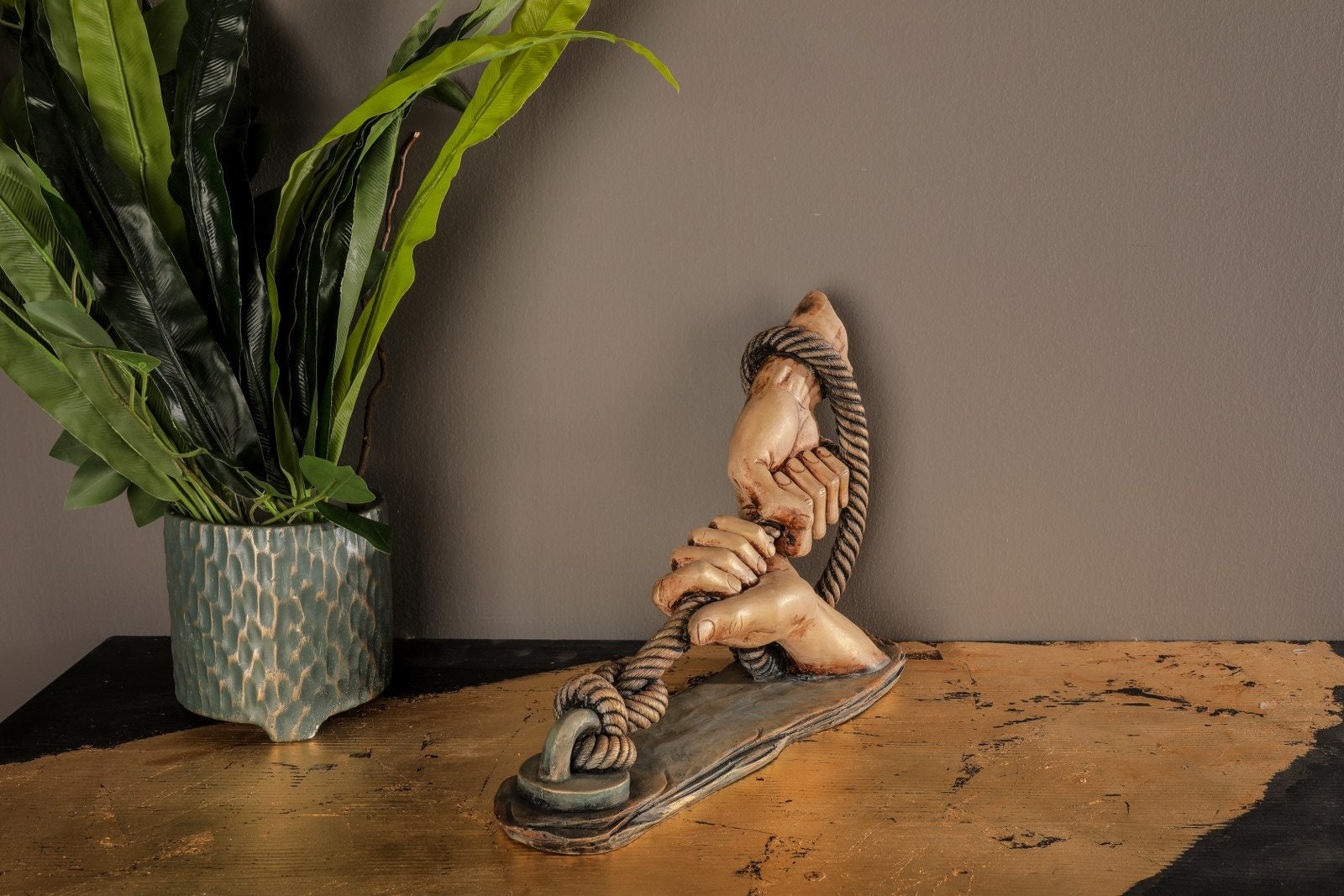 Hand Wrapped in Rope Statue 14.1 Art Decor Sculpture - Etsy