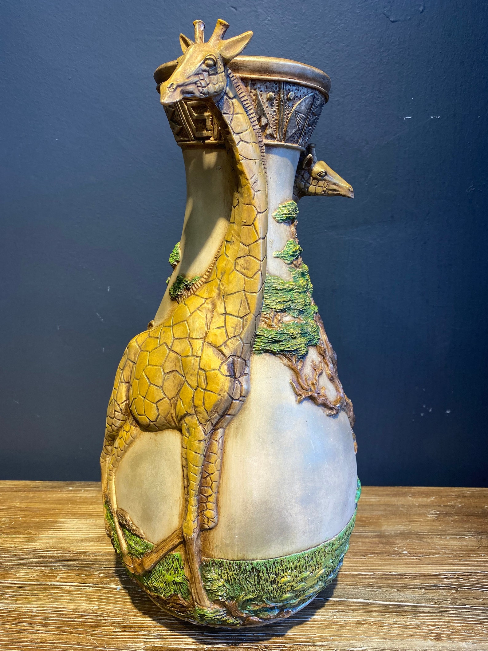 Giraffe Vase Statue 16.5 Animal Sculpture Safari Art Etsy