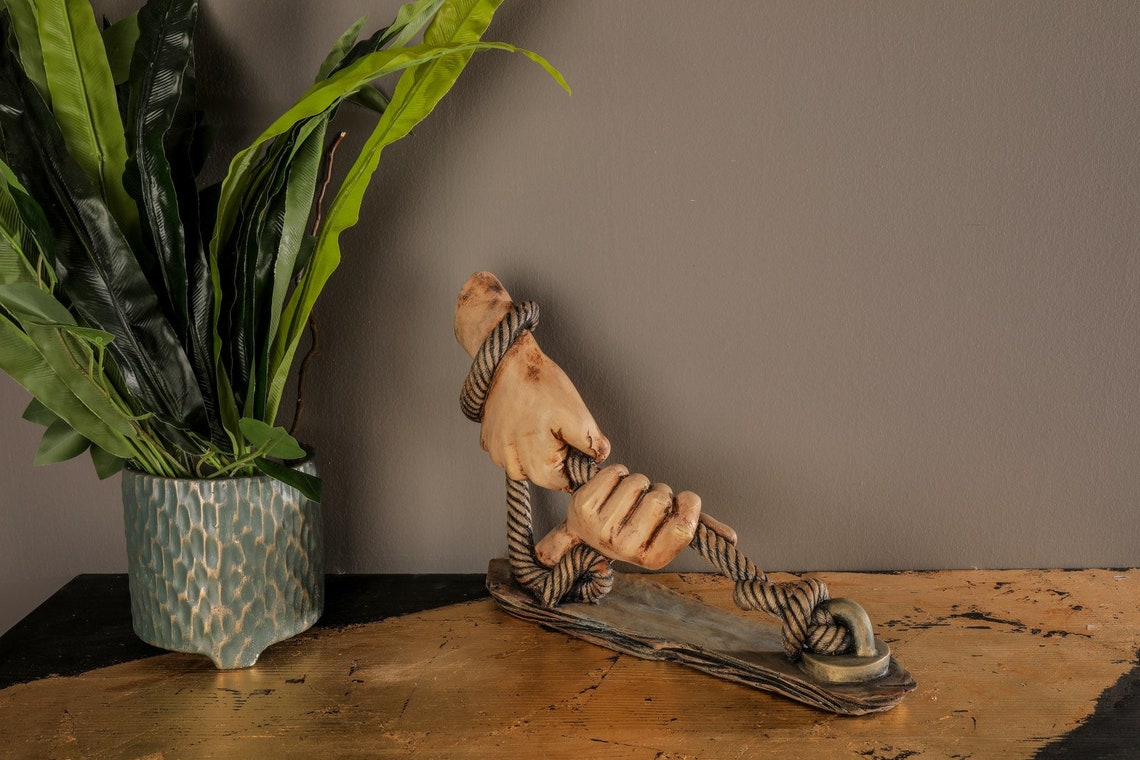 Hand Wrapped in Rope Statue 14.1 Art Decor Sculpture - Etsy