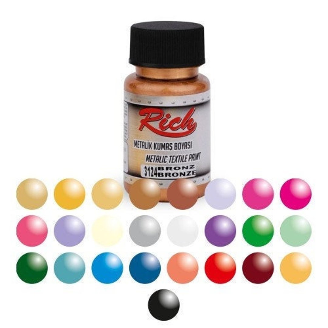 Rich Metallic Fabrictextile Paint 50cc Water Based 24 Etsy