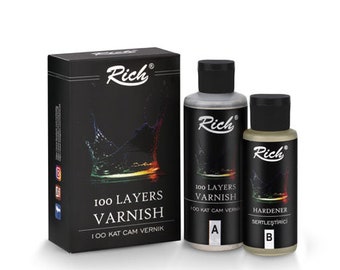 Rich 100 Layers of Glass Varnish, 130cc varnish + 65cc hardener, High Gloss Finish, Craft Supplies, Art