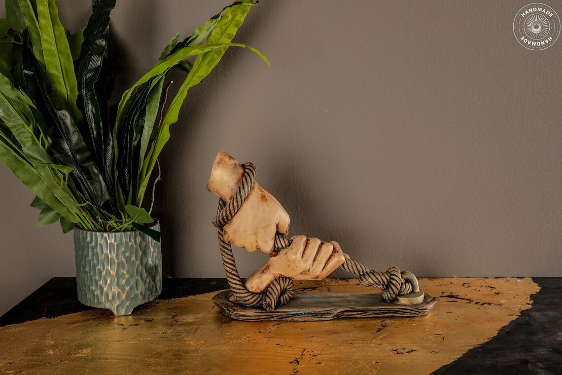 Hand Wrapped in Rope Statue 14.1 Art Decor Sculpture - Etsy