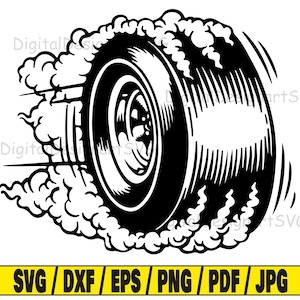 Tire svg, car svg cut file, burnout clipart, svg cut file for cricut, cut file for silhouette, race dxf, tire png, burnout eps, Digital file