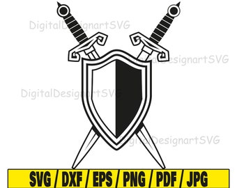 Sword and shield svg, sword svg, medieval svg, shield svg, battle svg, ancient svg, war svg, military svg, soldier svg