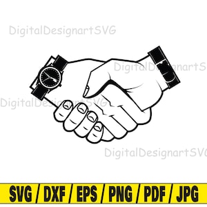 Handshake svg, hands svg, greeting svg, silhouette svg, watch svg
