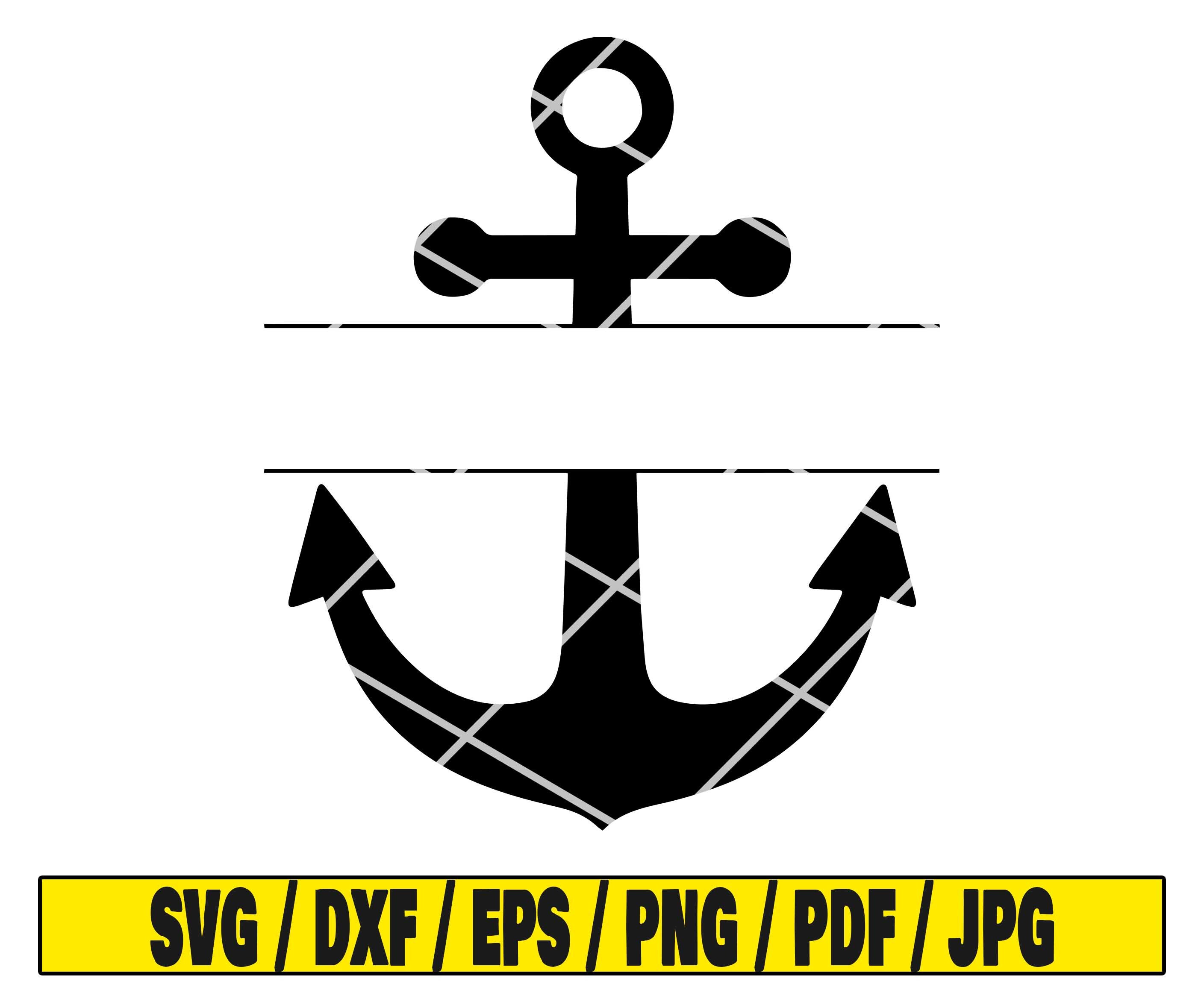 Anchor svg Anchor split monogram svg cut file Anchor split Etsy