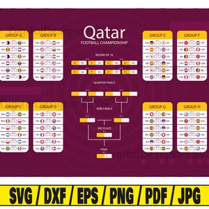 FIFA WORLD CUP 2022 Qatar Schedule Bracket Printable Wall 