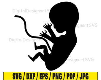 Baby svg, fetus svg, human embryo svg, silhouette svg, svg cut file, baby silhouette svg