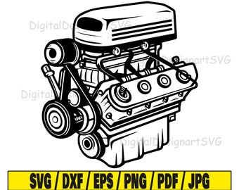Engine svg #2, car engine svg, car svg, automobile svg, engine silhouette svg, cut file svg, file for cricut