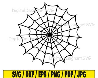 Teia de aranha svg, arquivo de corte svg de halloween, clipart de aranha, arquivo de corte svg para cricut, arquivo de corte para silhueta, web dxf, png assustador, eps assustador