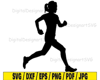 Jogger svg, jogging svg, jogger girl svg, running svg, girl silhouette, file for cricut, printable svg, sublimation svg