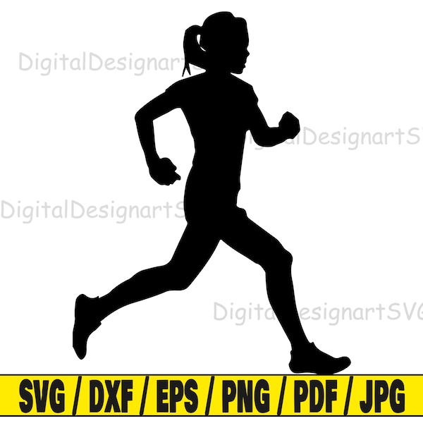 Jogger svg, jogging svg, jogger girl svg, running svg, girl silhouette, file for cricut, printable svg, sublimation svg