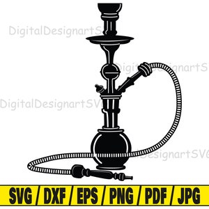 Hookah svg, cultural svg cut file, smoke clipart, svg cut file for cricut, cut file for silhouette, hookah dxf, black png, silhouette eps,