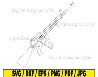 Rifle americano svg, rifle m16 svg, rifle svg, exército americano svg, svg militar, arma svg, arma svg