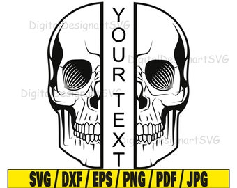 Skull split monogram svg skull svg monogram typography