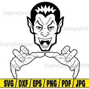 Dracula svg, halloween svg cut file, spooky clipart, svg cut file for cricut, cut file for silhouette, scary dxf, horror png, vampire eps