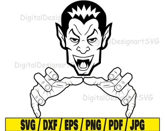 Dracula svg, halloween svg cut file, spooky clipart, svg cut file for cricut, cut file for silhouette, scary dxf, horror png, vampire eps