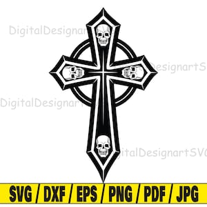 Skull cross svg, cross svg, skull svg, christianity svg, silhouette cross cut file, silhouette svg