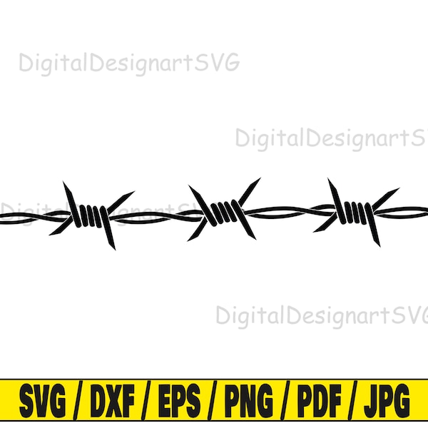 Barb wire svg, wire svg, barbed wire silhouette, silhouette wire svg, cricut file