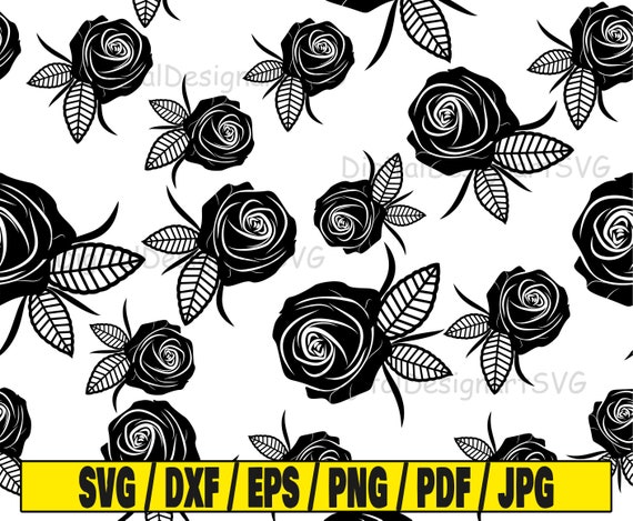 Trailing Roses Svg Seamless Rose Pattern Svg