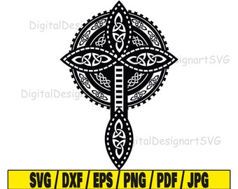 Celtic cross symbol svg, celtic knot svg, celtic ornament cut file, silhouette, silhouette svg, christianity symbol svg, celtic svg