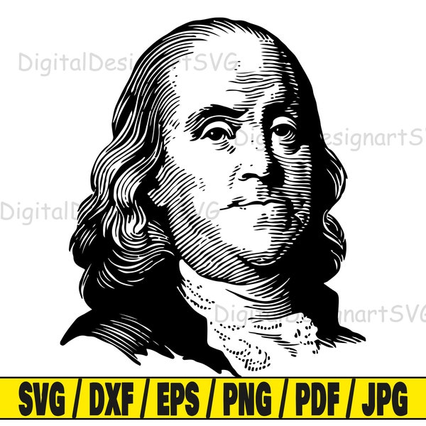 Benjamin franklin svg, franklin svg, benjamin svg, dollar svg, svg silhouette, svg cut file, cricut svg