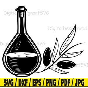 Olive Oil Printable Images, Olive Oil Cutting Files, Olive