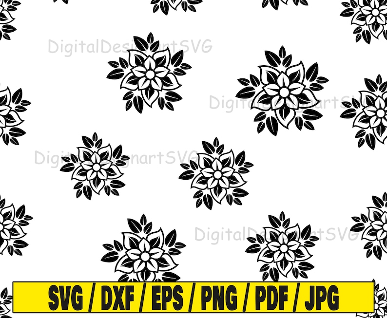 Padrão floral svg padrão sem costura couro trabalhado padrão de flores ...