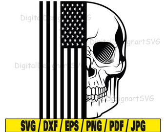American skull flag svg american svg skull svg