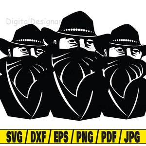 Banditen svg, Banditen mit Masken svg, Bandit svg, Strolch svg, Dieb svg, Western svg, Cowboy svg