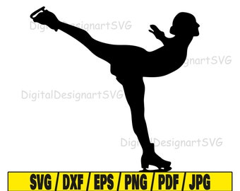 Ice skating svg, ice skater girl svg, svg cut file, silhouette svg, sublimation, skater svg