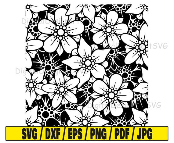 Damask floral svg, pattern svg cut file, damask clipart, svg cut file for cricut, cut file for silhouette, floral dxf, flower png, floral