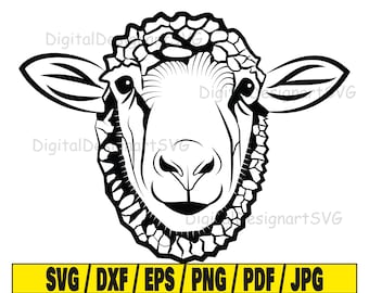 Sheep head svg, farm svg, animal svg