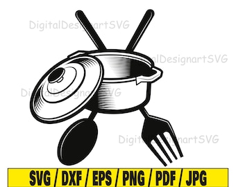 Cooking svg, utensils svg, cook svg, utensils cooking svg, silhouette svg, svg cut file