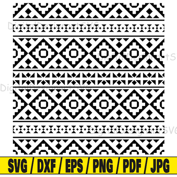 Etnisch patroon svg, patroon svg cut bestand, damast clipart, svg cut bestand voor cricut, cut bestand voor silhouet, etnische dxf, tribal png