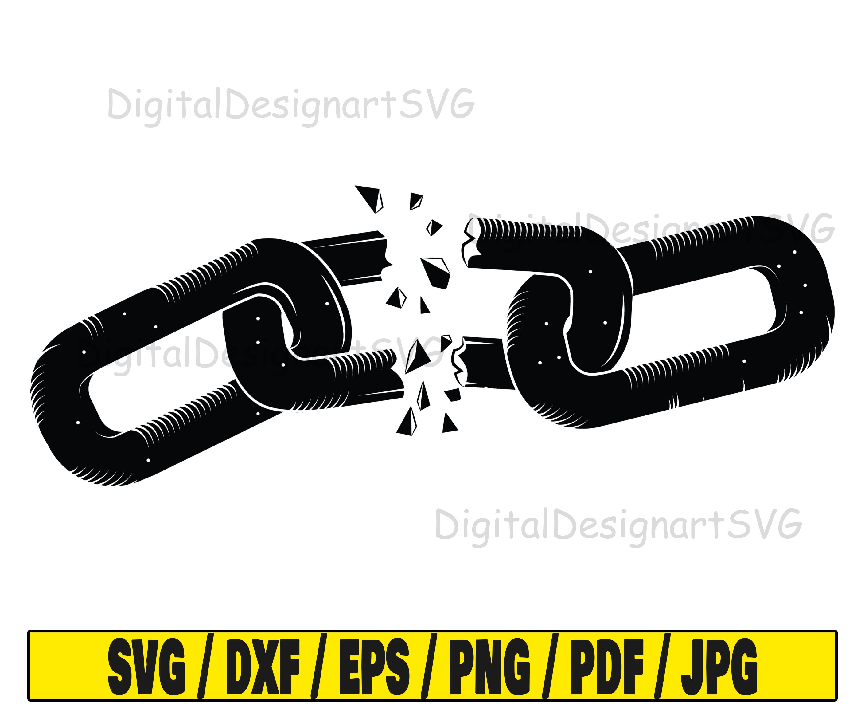 Broken Chain Svg, Chain Svg, Broken Svg, Silhouette Svg, Chain