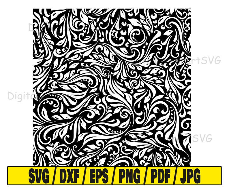 Seamless Pattern Svg Damask Svg Cut File Pattern Clipart | Etsy